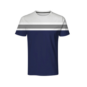T-shirt pour homme à col rond, à blocs de couleur, à manches courtes, décontracté, en tricot, confortable, coupe régulière, léger, haut d'été - Product Image 1