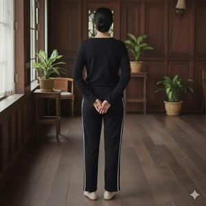 Ensemble modeste en tissu tricoté respirant à haute élasticité, vêtements de sport décontractés pour femmes musulmanes, Kilang Jahit Pukal OEM, automne - Product Image 6