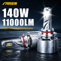 En stock, Aurora, conception d'emballage avec logo gratuit, ampoules LED pour phares de voiture 6000K 140W super lumineuses H4 H7 H11 9005