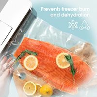 Sacs sous vide en HDPE de qualité alimentaire, imprimés avec logo personnalisé, en matériaux recyclés, thermoscellables, taille personnalisée, noirs, pour la congélation et le stockage des fruits de mer