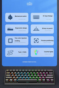 Creamy White Gaming <b>Keyboard</b> Wired Gaming <b>Keyboard</b> Russian Version Eco Friendly Colorful Multi Gaming Mechanical <b>Keyboard</b> - Product Image 2