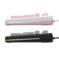 AN07S PINK USB Tipe Mekanik Cherry Gaming Keyboard Baru Outemu Optik 104 Tombol Tahan Air LED Backlit Indikator Efek 3D