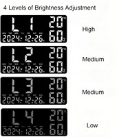 Reloj Despertador LED Digital Grande de 14 Pulgadas con Pantalla de Día, Fecha y Semana, Luces Nocturnas, Temperatura, Humedad, Temporizador, para Montar en la Pared, para Sala de Estar