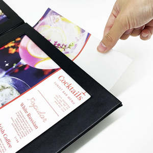 Vente en gros de couvertures de menu éclairées en similicuir noir format A4, double page, avec éclairage LED rechargeable - Product Image 5