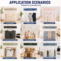 Sac de rangement suspendu en plastique transparent personnalisé avec fermeture à pression bleue pour placard, salle de bain, présentation en magasin et usage domestique