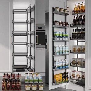 Accesorios para Muebles de Cocina, Cesta de Vidrio Extraíble Alta para Despensa, Multifuncional, con Cierre Suave - Product Image 3