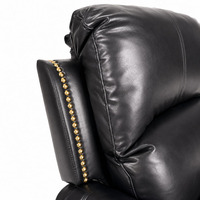 Sillón Reclinable Eléctrico Moderno con Masaje y Calefacción, Control Remoto, Tapicería de Cuero, Ahorro de Espacio para Personas Mayores, Sala de Estar, Apartamento