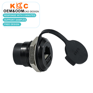 IP67 RJ45 Waterproof Connector Cat5e / Panel Mount Ethernet Receptacle , 8P8C LAN <b>Socket</b> / For Outdoor CCTV & LED Display - Product Image 2