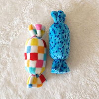 Jouets en peluche écologiques de luxe pour animaux de compagnie, mignons en forme de bonbon, couineurs interactifs pour chiens, anti-ennui, colorés et doux pour chats