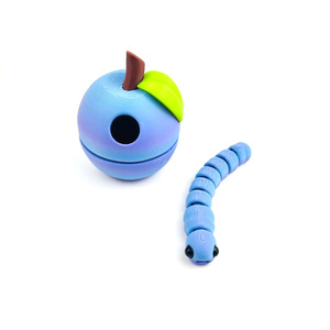 Giocattolo a forma di verme mela con articolazioni mobili per bambini da 5 a 13 anni, design unisex a forma di cubo antistress, set da gioco colorato - Product Image 3