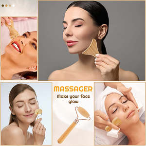 Kit de Madérothérapie 16 en 1 Rouleau de <span class=keywords><strong>Massage</strong></span> en Bois Gua Sha pour Soulagement des Douleurs Musculaires et Outils de Sculpture Corporelle - Product Image 4