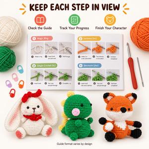 Mini-cadeaux assortis faits main en crochet pour fête d'anniversaire : animaux amigurumi, sacs surprises pour enfants - Product Image 5