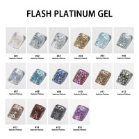 Gel de peinture métallique à haute densité HS Private Label, 16 couleurs, gel à paillettes super brillant, gel à ongles platine pour manucure DIY