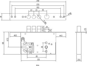 निर्माता लकड़ी और धातु सुरक्षा दरवाजों के लिए 3 डेडबॉल्ट लॉक बॉडी की आपूर्ति - Product Image 2