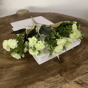 Venta al por mayor <span class=keywords><strong>precio</strong></span> barato Clavel pequeño mini <span class=keywords><strong>ramo</strong></span> de flores artificiales 5 ramas para celebraciones del Día mensual - Product Image 4