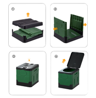 Camping en plein air Portable léger Mobile en plastique Mini toilette pliante voyage multifonctionnel Durable d'urgence temporaire WC