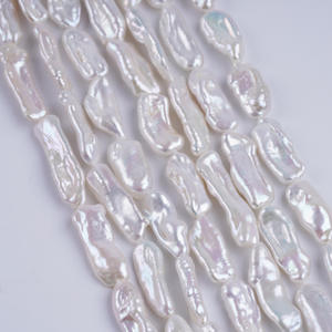 Natural 7-9mm Freshwater White Baroque <b>Pearl</b> Long Straight Hole Pipa DIY Bead <b>Loose</b> Semi-Finished Necklace - Product Image 5