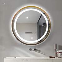 Miroir de salle de bain intelligent personnalisé avec éclairage LED, commande tactile, décoration murale, miroir de maquillage pour salle de bain