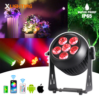 Projecteurs LED PAR 6x20W RGBWAUV 6-en-1 à piles IP65 avec télécommande WiFi IR pour DJ, scène et fêtes