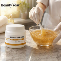 Masque en poudre de gelée d'or 24 carats de luxe à marque privée, OEM personnalisé, masque hydrogel anti-âge peel-off pour spa, salon et soins de la peau