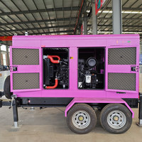 Générateur diesel silencieux mobile sur remorque avec grand réservoir de carburant, longue autonomie, pour exploitation agricole hors réseau