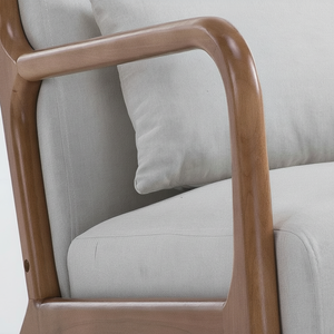 OEM Home Furniture Factory Logo Silla de madera Estilo de ocio para uso en la sala de estar Embalaje de tela Hecho en Vietnam - Product Image 1