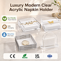 Porte-serviettes de luxe en acrylique avec accent doré pour restaurant, hôtel, maison et cadeau de fête juive – Support de table