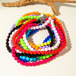 Collana di Perline alla Moda in Colori Dopamina, Stile Europeo <span class=keywords><strong>e</strong></span> Americano - Girocollo in Acrilico Semplice <span class=keywords><strong>e</strong></span> Versatile - Product Image 2