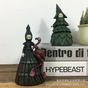 Adorno de Jardín con Forma de Bruja de Ensueño, Decoración de Resina para Halloween, Adorno de Escritorio para Interiores con Forma de Árbol, Regalo - Product Image 2