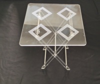 Ensemble de table à thé pliante en acrylique transparent avec support, nouveau style, pour l'Arabie Saoudite
