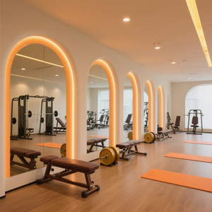 Профессиональное настенное зеркало с LED-подсветкой в современном стиле, большое зеркало с LED-подсветкой - Product Image 6