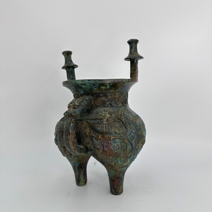 Bronce Jia Metal Craft Wine-Warming Vessel Xia Shang Zhou Dynasty Ritual Casting utilizado para fines Escultura de bronce fundido - Product Image 4