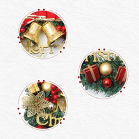 Guirlande de Noël artificielle avec nœud rouge, clochette, boule et boîte cadeau pour décoration de porte d'entrée, décoration de maison de fêtes, vente en gros OEM