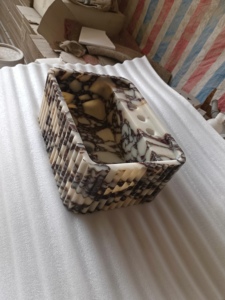 Lavabo Moderno Rettangolare in Marmo Calacatta Viola con Scarico per Ville, Vendita all'Ingrosso per Accessori da Bagno - Product Image 2