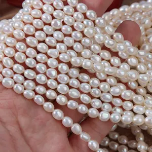 Manufacturers wholesale 5mm straight hole baroque irregular natural fresh water pearl baroque loose pearl string