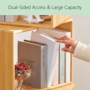 Combohome comodino unico in bambù per la decorazione della casa grande comodino scaffale tavolo con porta libri - Product Image 3