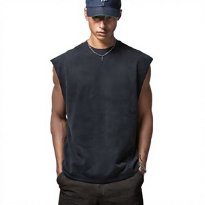 Camiseta sin mangas de punto 100% algodón de alta calidad Newman para hombre, estilo vintage lavado, sin pelusas, talla grande, deportiva, al por mayor - Product Image 3