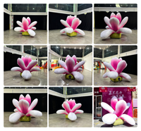 Fleurs de Magnolia Gonflables Personnalisées 2m avec Éclairage LED, Décoration Géante Gonflable Anti-peluche, Fleurs Gonflables Roses