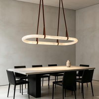Lustre rectangulaire en marbre espagnol, luminaire suspendu moderne et simple en albâtre pour salle à manger, bar, îlot de cuisine