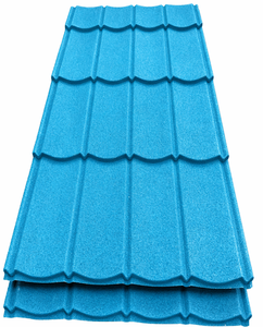 Tuile de toiture métallique durable revêtue de pierre colorée, matériau de toiture antirouille pour le projet de villa résidentielle en Jordanie - Product Image 2