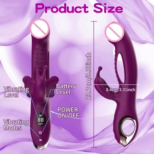 Vibrador de Conejo 3 en 1, Vibrador de Mariposa para Mujeres, Estimulador de Clítoris y Punto G, Juguetes Sexuales con Pantalla LED, Vibrador Dildo para Mujeres - Product Image 4