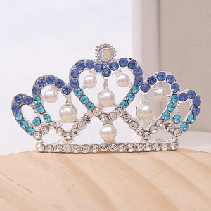 Mode enfants couronne <span class=keywords><strong>peigne</strong></span> à cheveux enfants diamant incrusté <span class=keywords><strong>peigne</strong></span> anniversaire <span class=keywords><strong>chignon</strong></span> cheveux cerceau diamant - Product Image 4