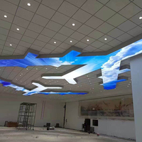Film étirable en PVC rectangulaire pour plafond, membrane ignifuge pour centre commercial, tissu pour boîte à lumière LED en aluminium, publicité haute luminosité
