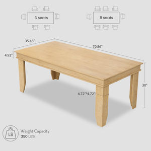 <span class=keywords><strong>Table</strong></span> à manger de style campagnard OEM ODM pour 6 à 8 <span class=keywords><strong>personnes</strong></span>, grandes tables de cuisine avec cadre en bois robuste, <span class=keywords><strong>table</strong></span> à dîner <span class=keywords><strong>rectangulaire</strong></span> - Product Image 5