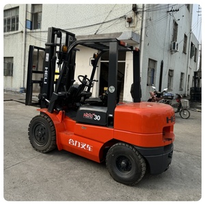 <b>Used</b> 3 Ton Diesel Forklift Perfect Performance Japanese Heli 4WD Rough Terrain Solid Tires Two/Three Stage Mast for Sale - Product Image 4
