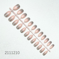 24 pièces paillettes Ombre Design ABS matériel accessoires de doigt différentes formes ovales et motifs de cercueil ongles artificiels
