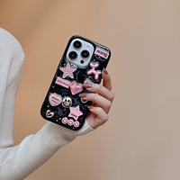 Coque de téléphone 3D de luxe DIY pour iPhone 16 15 13 Pro Max, jolie coque rose pour iPhone 14 Plus 12 Pro 11 Pro Max 16 Plus, sacs pour téléphone