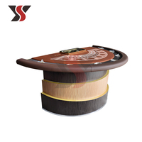Table de poker et de blackjack de casino en bois de luxe YS, moderne et de haute qualité, avec nappe personnalisée, écologique et durable pour les jeux de casino