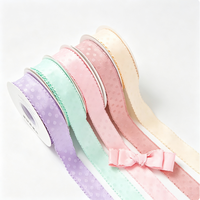 Ruban en dentelle ondulée à pois en polyester haute ténacité pour accessoires capillaires DIY, vêtements floraux, nœuds et cadeaux d'anniversaire