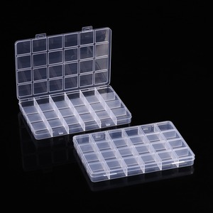 Transparent 24 Compartment Storage Box For Jewelry Organizing With Fixed Dividers Desktop Organizer Case - Product Image 1